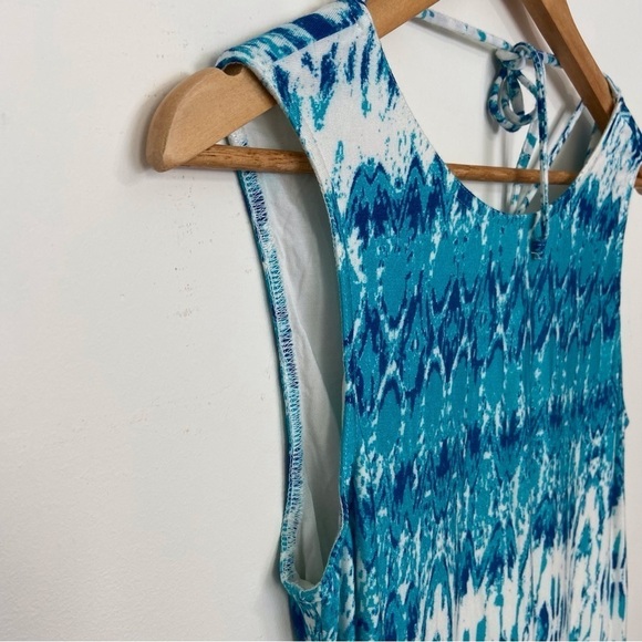 Forest Lily maxi dress blue white bohemian size 6 sleeveless lightweight jersey - Picture 5 of 16